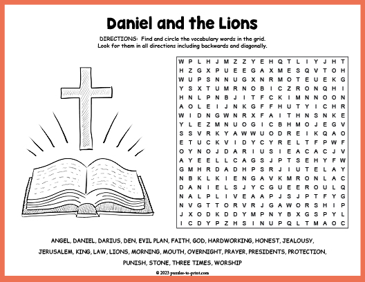 Daniel and the Lions Word Search