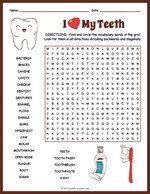 Dental Health Word Search Thumbnail