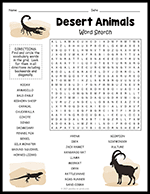 Desert Animals Word Search thumbnail