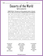 Deserts of the World Word Search Thumbnail