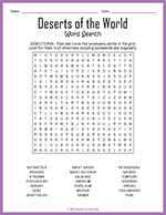 Deserts of the World Word Search thumbnail