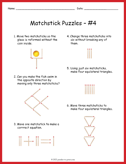 Difficult Matchstick Puzzles