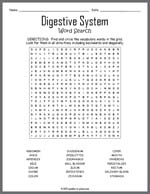 Digestive System Word Search Thumbnail