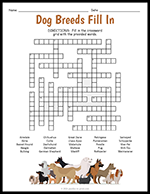 Dog Breeds Crossword Fill In thumbnail
