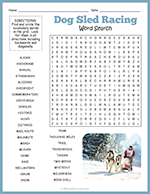 Dog Sled Racing Word Search thumbnail