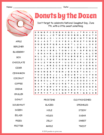 Donut Word Search