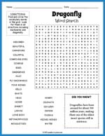 Dragonfly Word Search Thumbnail