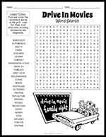 Drive In Movies Word Search thumbnail