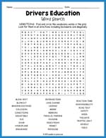 Drivers Education Word Search Thumbnail