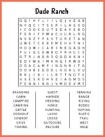 Dude Ranch Word Search thumbnail