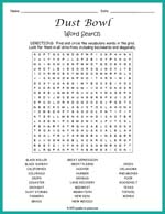 Dust Bowl Word Search Thumbnail