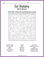 Ear Anatomy Word Search thumbnail