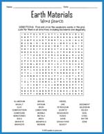 Earth Materials Word Search Thumbnail