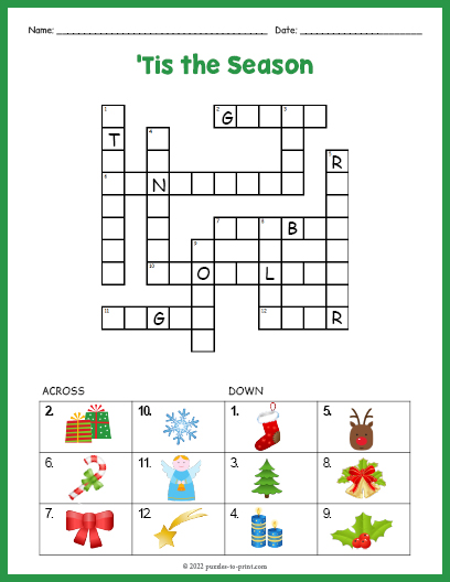 Easy Christmas Crossword