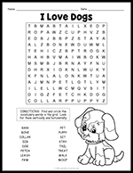 Easy Dog Word Search thumbnail