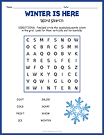 Easy Winter Word Search thumbnail