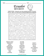 Ecuador Word Search thumbnail