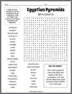 Egyptian Pyramids Word Search Thumbnail