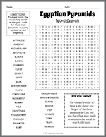 Egyptian Pyramids Word Search thumbnail
