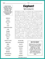 Elephant Word Search Thumbnail