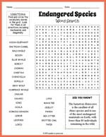 Endangered Species Word Search Thumbnail