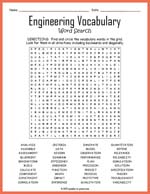 Engineering Vocabulary Word Search Thumbnail