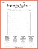 Engineering Vocabulary Word Search Thumbnail