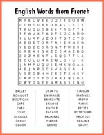 English Words from French Word Search thumbnail