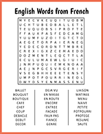 English Words from French Word Search thumbnail