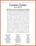 Excretory System Word Search Thumbnail