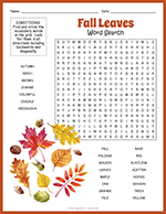 Fall Leaves Word Search thumbnail