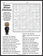 Famous African Americans Word Search Thumbnail