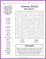 Famous Artists Word Search thumbnail