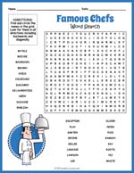 Famous Chefs Word Search Thumbnail
