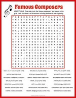 Famous Composers Word Search thumbnail