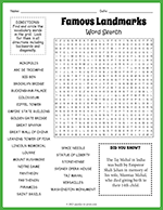 Famous Landmarks Word Search thumbnail