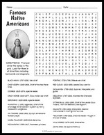 Famous Native Americans Word Search thumbnail