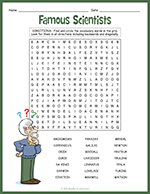 Famous Scientists Word Search thumbnail