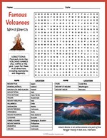 Famous Volcanoes Word Search thumbnail