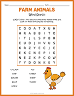 Farm Animals Word Search thumbnail