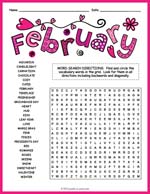 February Word Search Thumbnail
