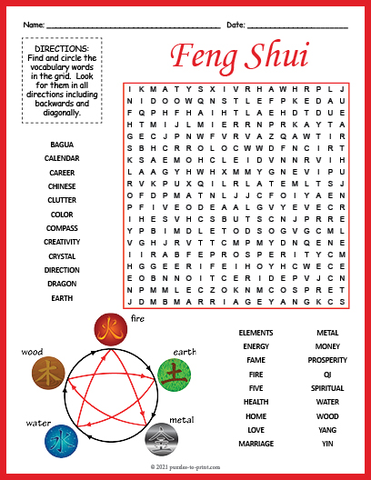 Feng Shui Word Search