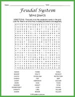 Feudal System Word Search Thumbnail