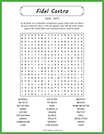 Fidel Castro Word Search thumbnail