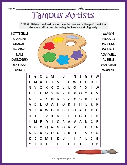 Educational Puzzle Worksheet Activities