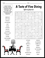 Fine Dining Word Search thumbnail