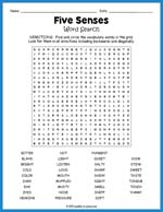 Five Senses Word Search Thumbnail