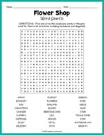 Flower Shop Word Search Thumbnail