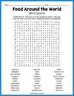 Food Around the World Word Search Thumbnail
