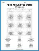 Food Around the World Word Search Thumbnail